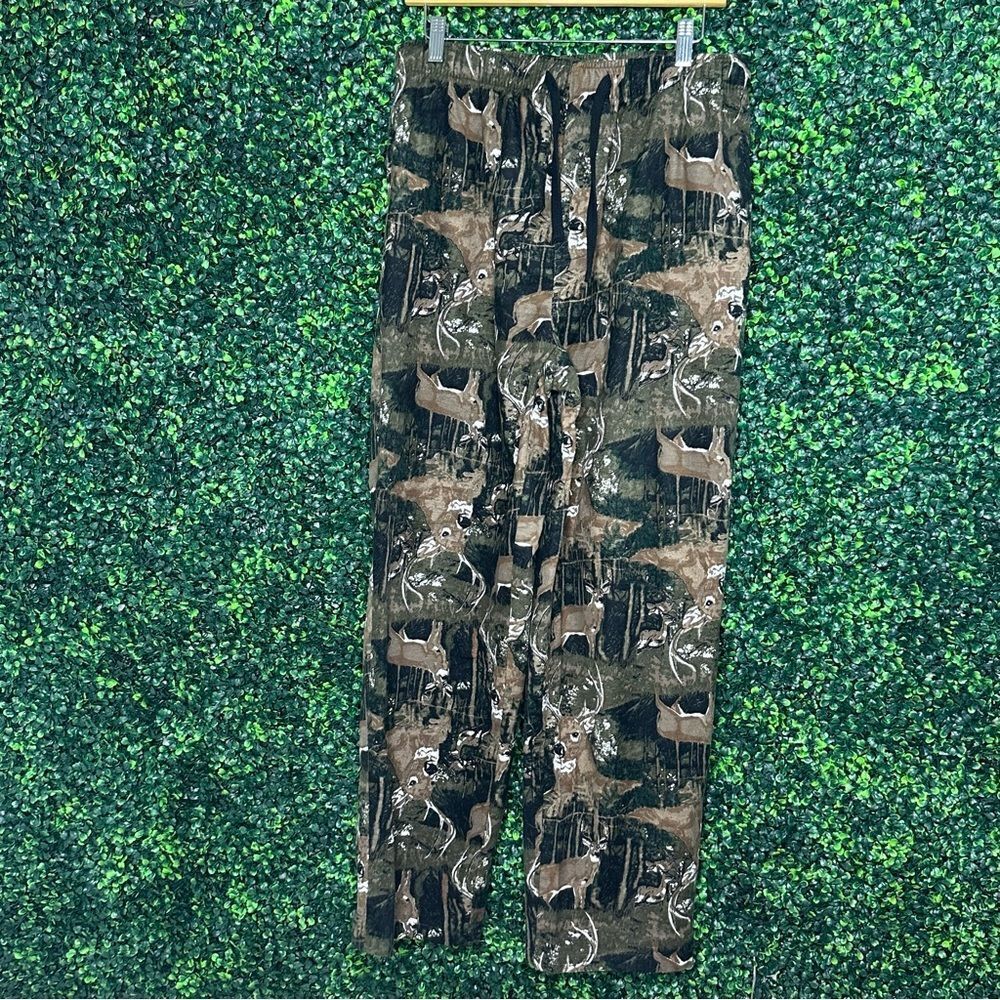 Deer Camo Pj Pants Sleepwear Green Sz M